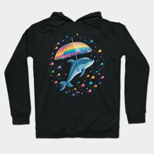 Porpoise Rainy Day With Umbrella Hoodie